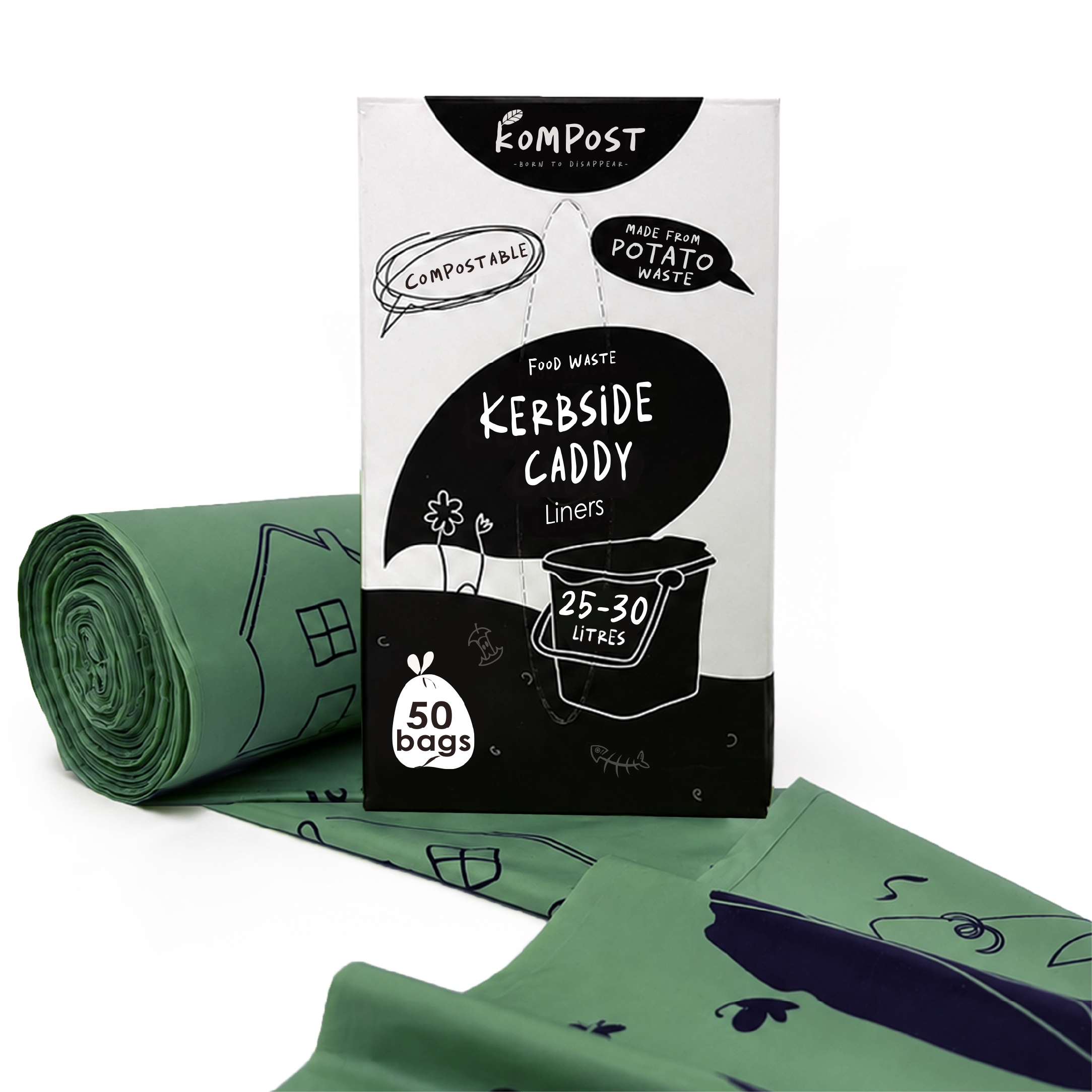 Compostable Kerb Food Waste Caddy Liners