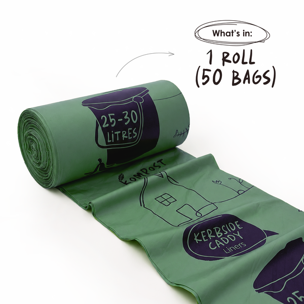 Compostable Kerb Food Waste Caddy Liners 30L 50 bags