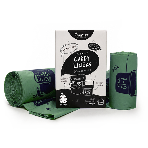 Compostable Food Waste Caddy Liners - Kitchen & Kerb Combo Pack